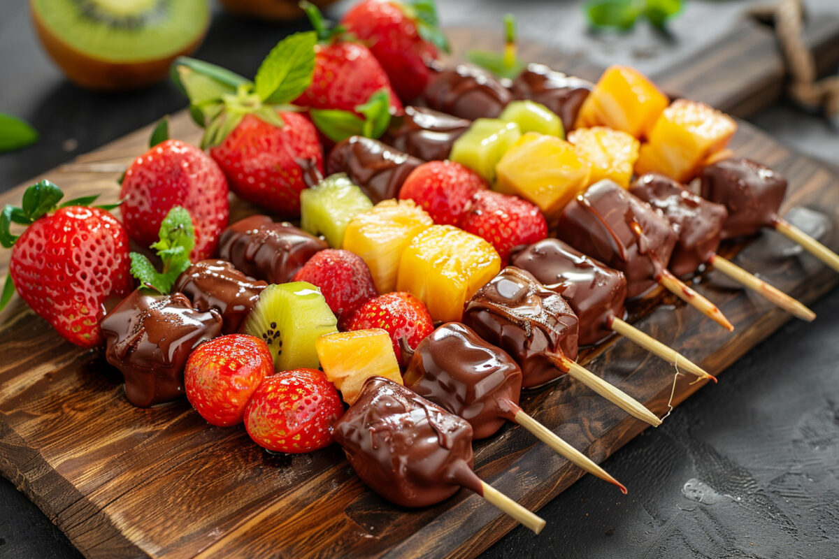 Comment réussir des brochettes de fruits chocolatées ?